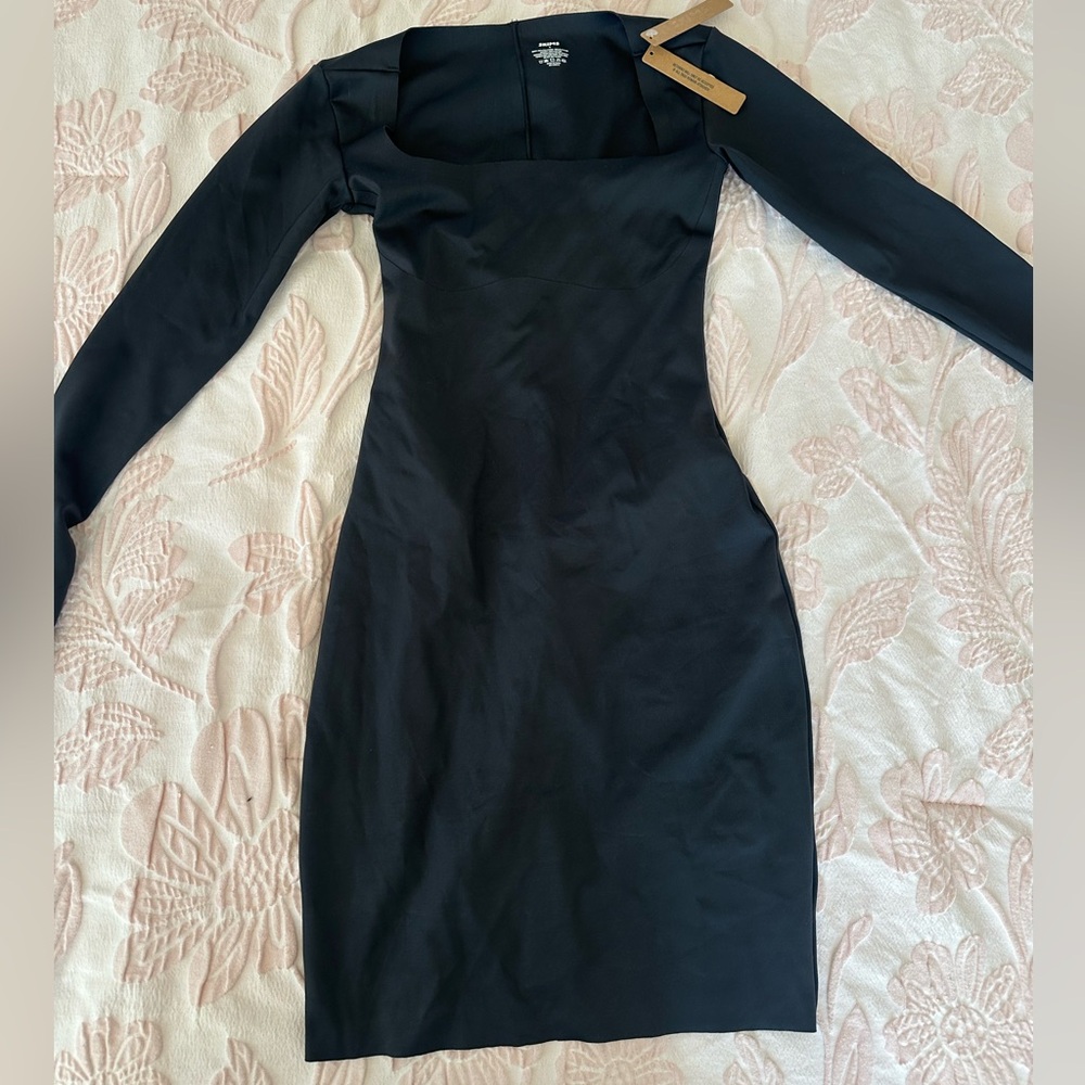 Skims black mini dress (built in shapewear)